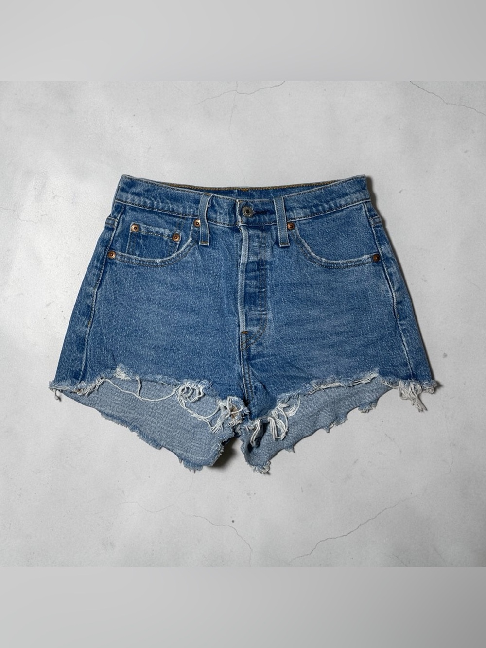 LEVI'S Women High Rise 501 Shorts Jeans Size 25